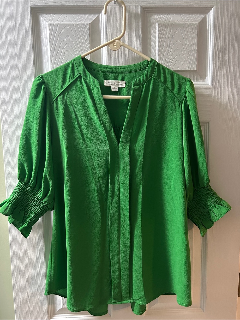 Bright Green Women's Blouse, large, boutique